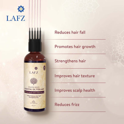 Lafz Essential Onion And Black Seed Hair Oil 100ml (Pack of 2) with Derma Roller