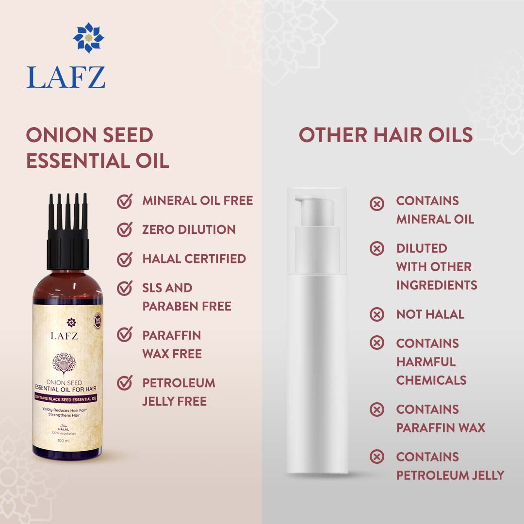 Lafz Essential Onion And Black Seed Hair Oil 100ml (Pack of 2) with Scalp Serum 50ml