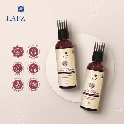 Lafz Essential Onion And Black Seed Hair Oil 100ml (Pack of 2) with Scalp Serum 50ml