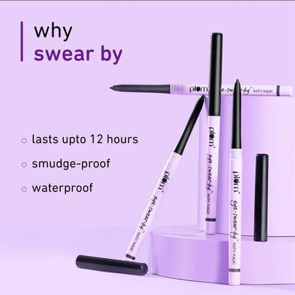 Plum Kohl Kajal Deep Black Creamy Smooth (0.35gm)