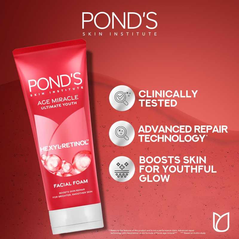 Ponds Age Miracle Ultimate Youth Hexyl Retinol Facial Foam - 90gm