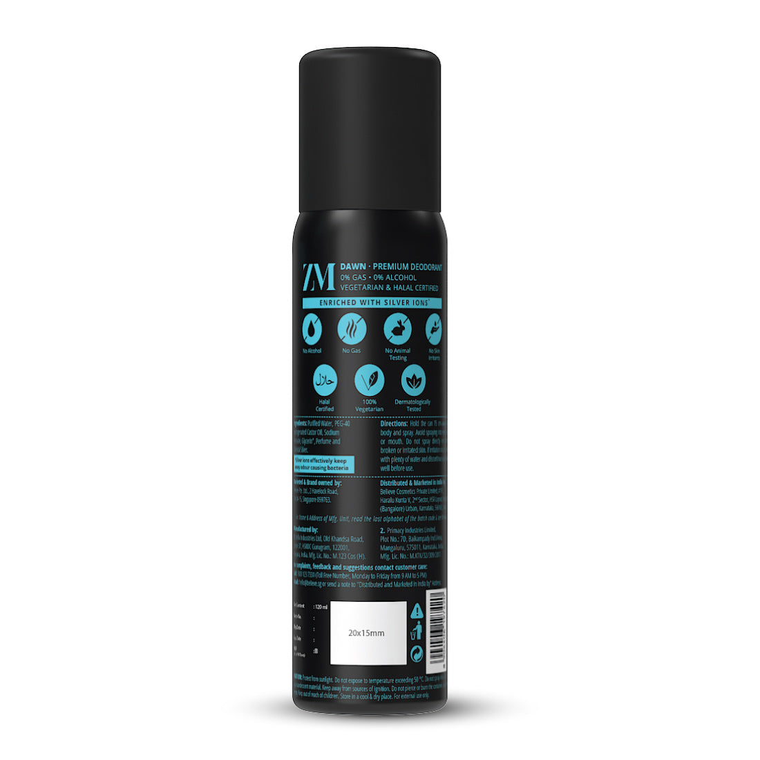 ZM Premium Fragrance Men No Gas No Alcohol BD (120ml) - Dawn