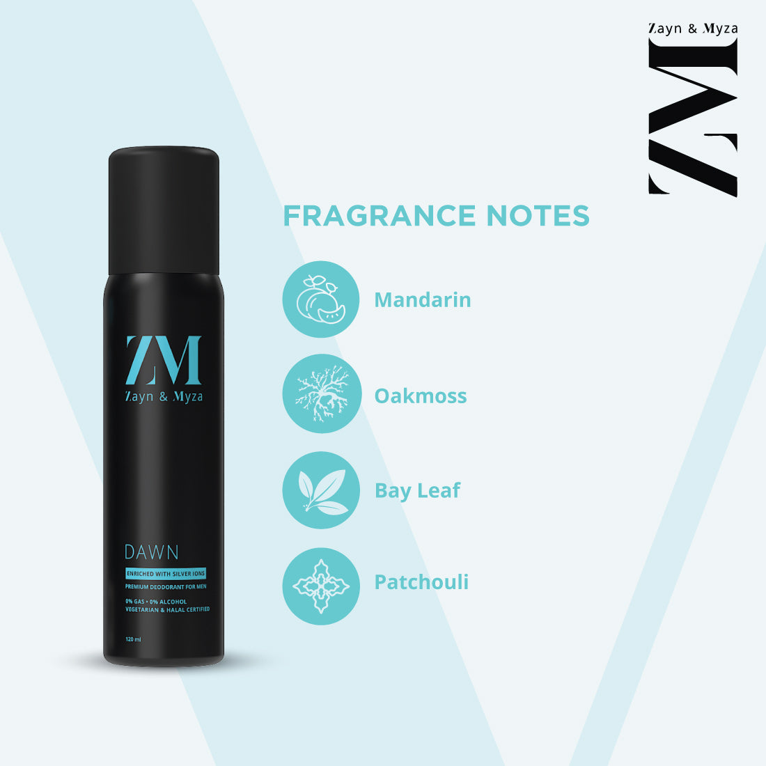 ZM Premium Fragrance Men No Gas No Alcohol BD (120ml) - Dawn