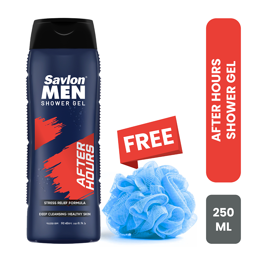 Savlon Men After Hours Shower Gel 250ml (Free Lofah)