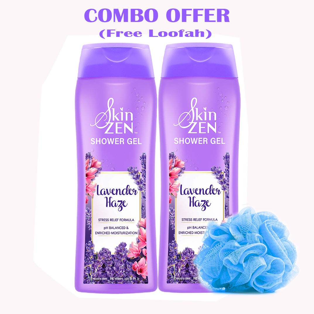 SKINZEN Lavender Haze Shower Gel (Free Loofah) 250ml (Combo)