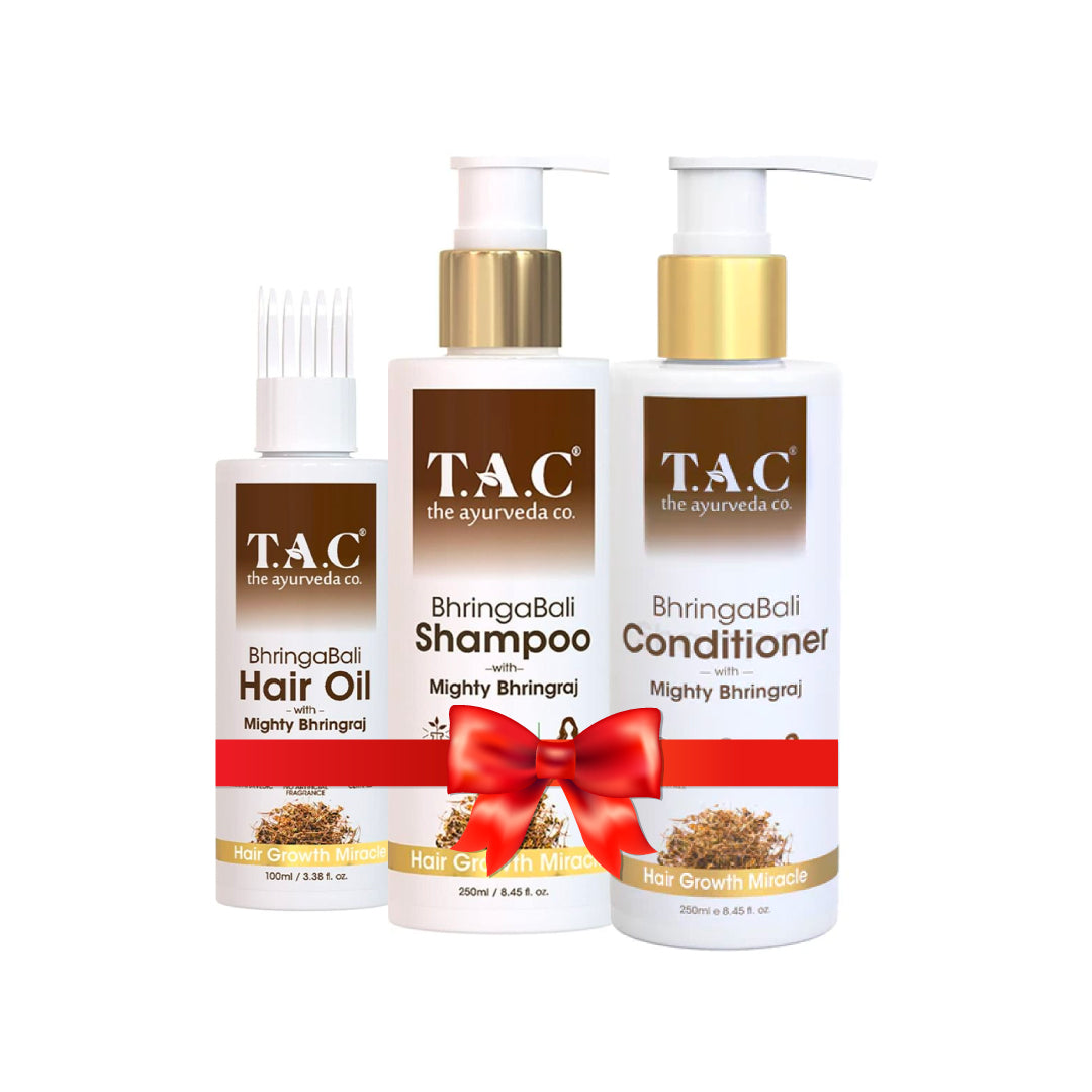 TAC- The Ayurveda Co. Bhringabali Shampoo, Oil &amp; Conditioner for Hair Growth