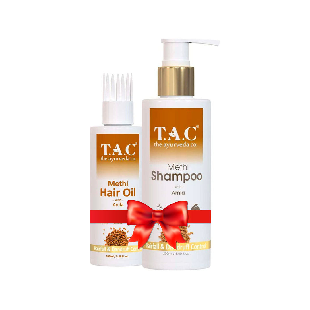 TAC - The Ayurveda Co. Methi Hair Oil &amp; Shampoo with Amla for Hairfall and Dandruff Control