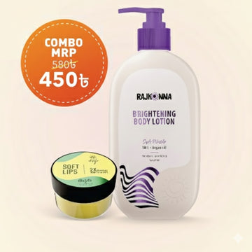 Rajkonna Brightening Body Lotion Super Moisture 300ml &amp; Free Skin Café Lip Balm Vitamin E- Mojito (B1G1)