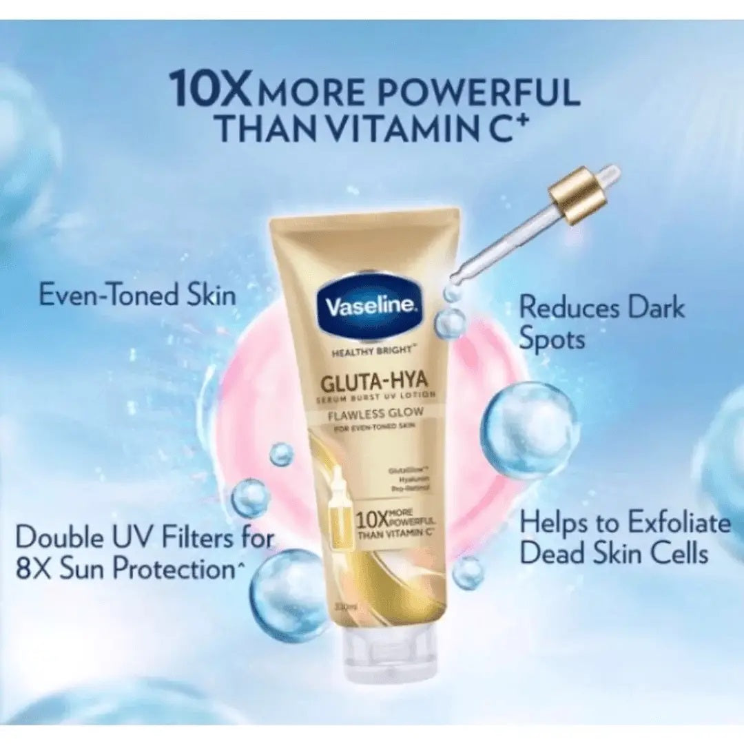 Vaseline Gluta-Hya Flawless Glow Serum Burst UV Lotion 300ml