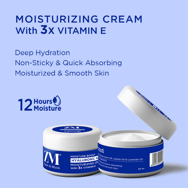 Zayn &amp; Myza Moisture Boost Hyaluronic Acid Moisturizing Cream with 3x Vitamin E (50gm)