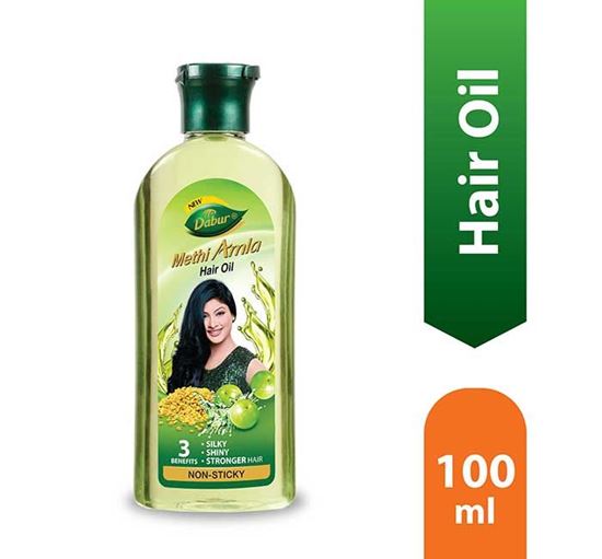 Dabur Methi Amla Non-Sticky Hair Oil - 100ml (Pack of 3)
