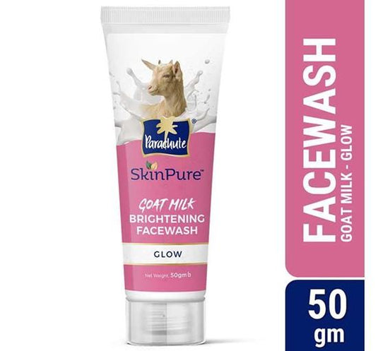 Parachute SkinPure Goat Milk Brightening Facewash, For Bright &amp; Glowing Skin, Prevents Dry &amp; Dull Skin ,All Skin Types, No Parabens, Sulphate (50gm)