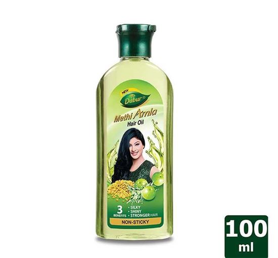 Dabur Methi Amla Non-Sticky Hair Oil - 100ml (Pack of 3)