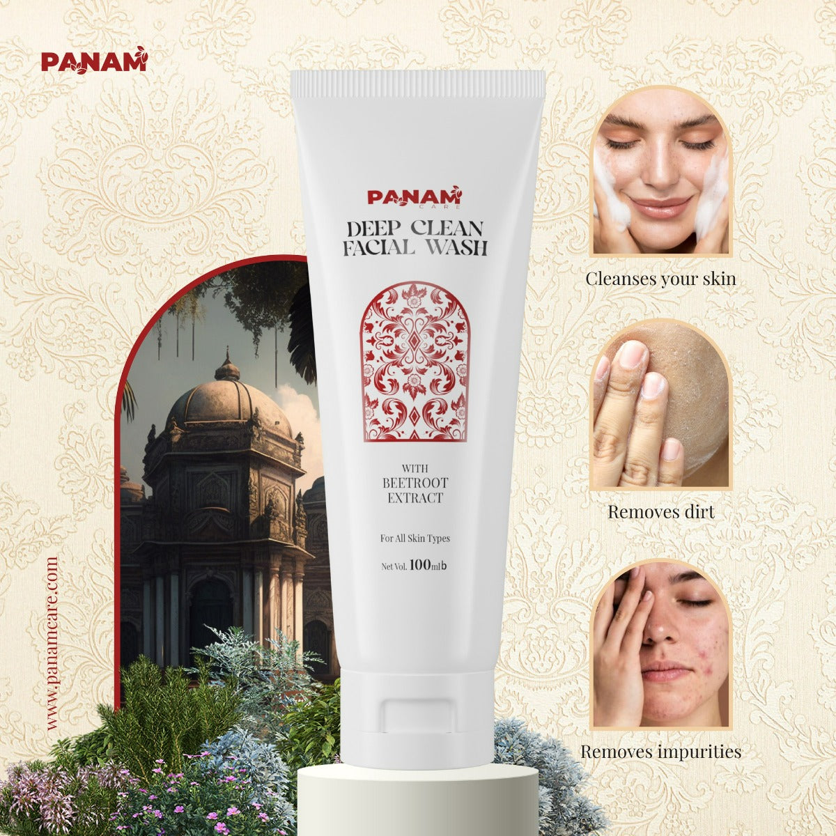 Panam Care Deep Clean Facial Wash With Beetroot Extract (100ml)