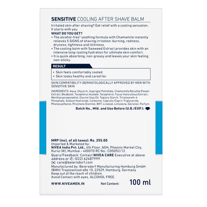 Nivea Men Sensitive Cooling Post Shave Balm (100ml)