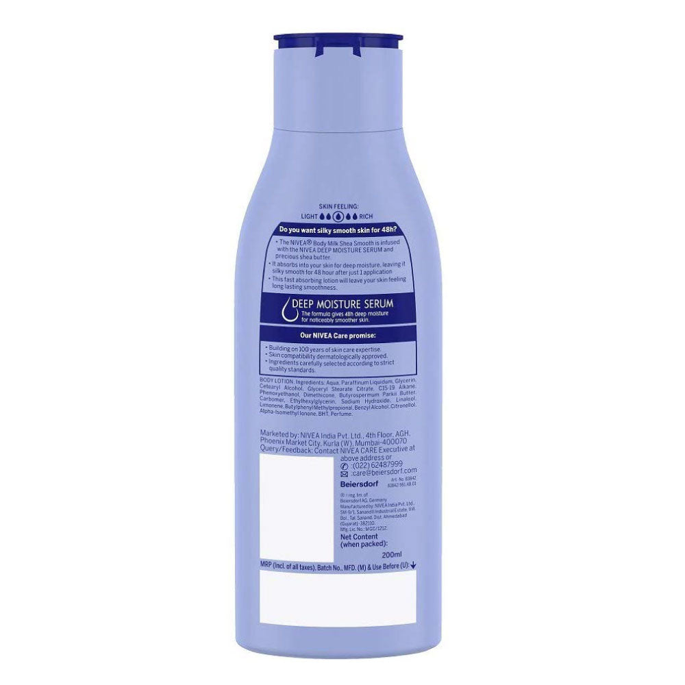 Nivea Body Milk Shea Smooth Body Lotion for Dry Skin (200ml)