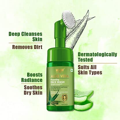 Wow Skin Science Aloe Vera Face Wash with Brush (150ml)