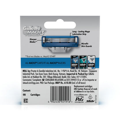 4s Razorblade Buy Gillette Mach3 Turbo Manual Shaving Razor Blades - 4s Pack ...