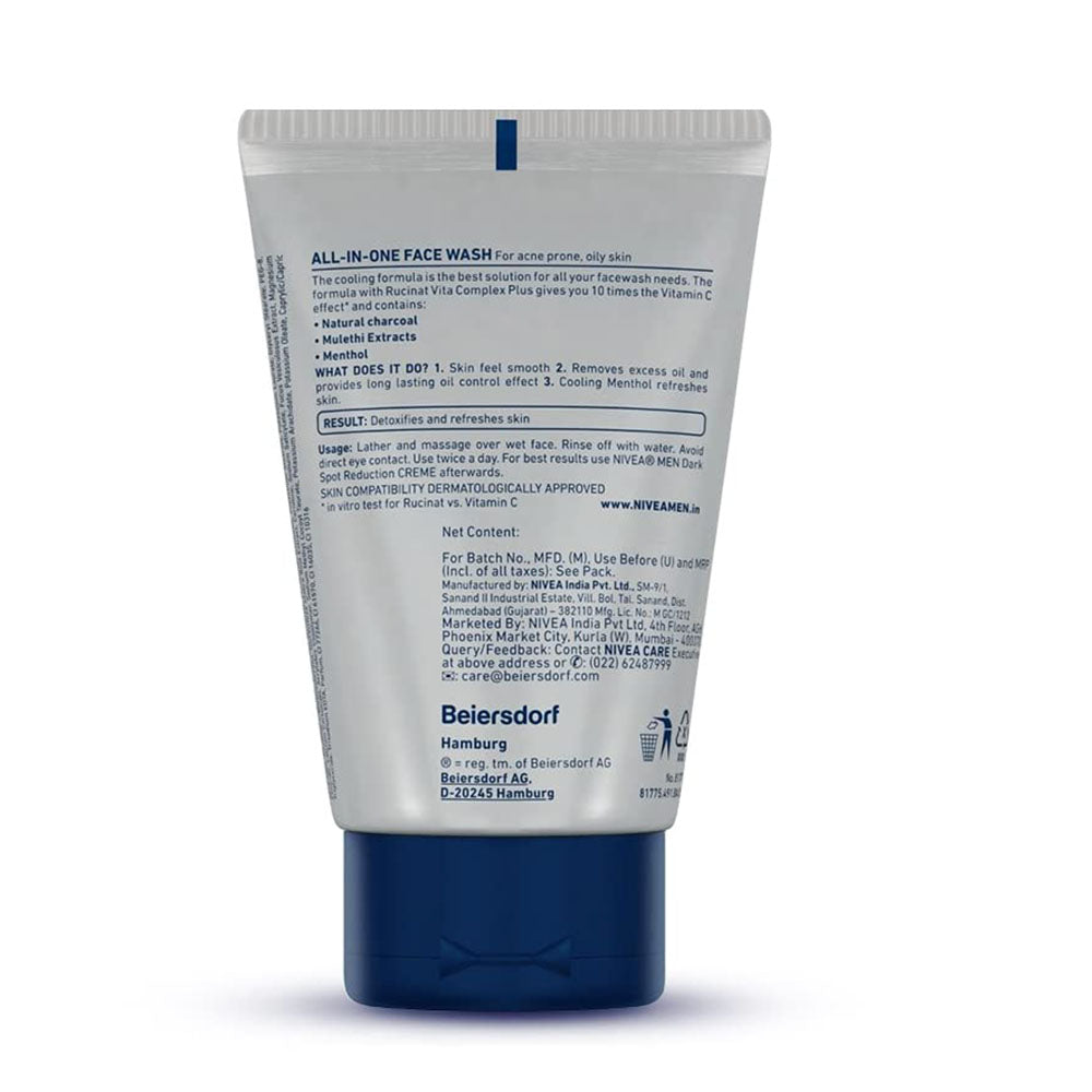 Nivea Men All in 1 Charcoal Face Wash (50ml)