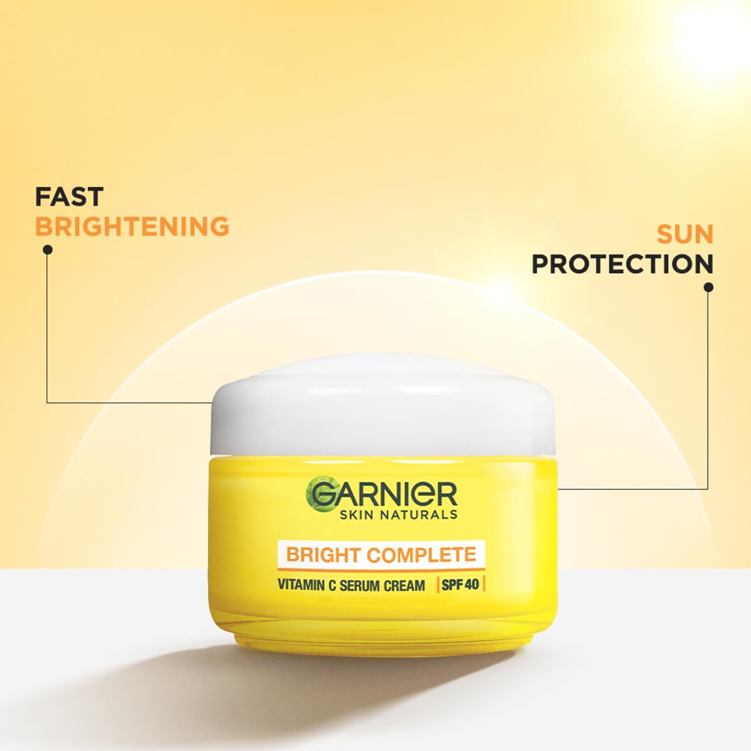 Garnier Bright Complete Vitamin C Serum Cream with SPF 40/PA +++ (45gm)