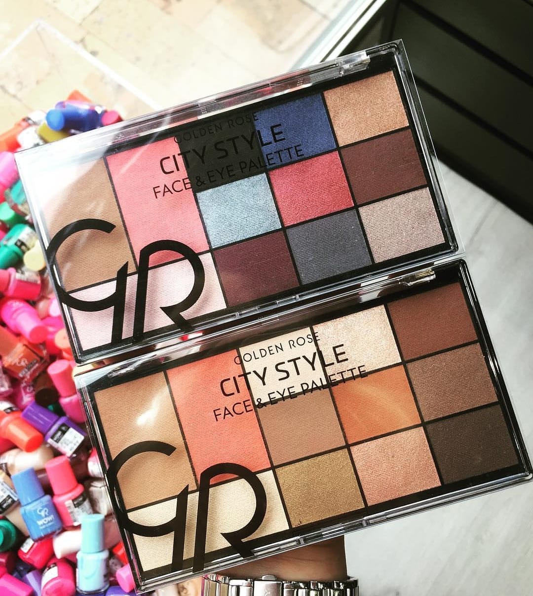 Golden Rose City Style Face and Eye Palette - 02 Smokey
