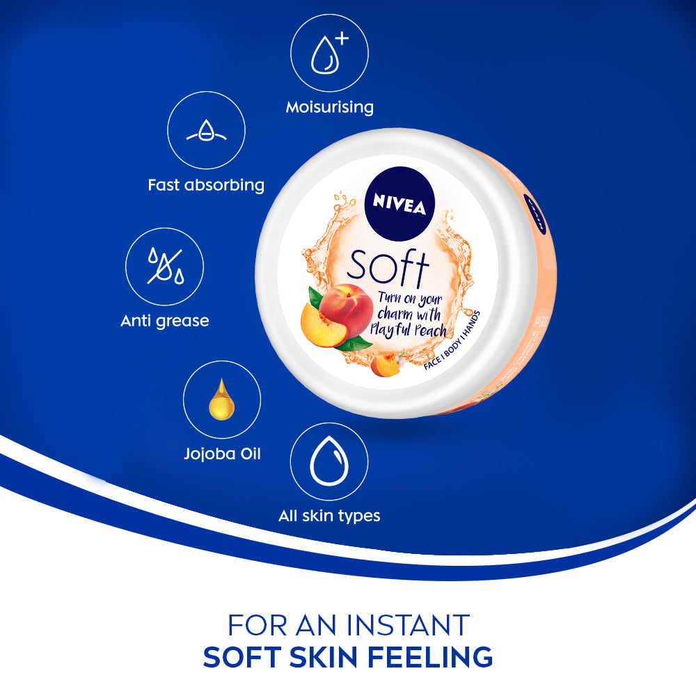 Nivea Soft Light Playful Peach Moisturizing Cream