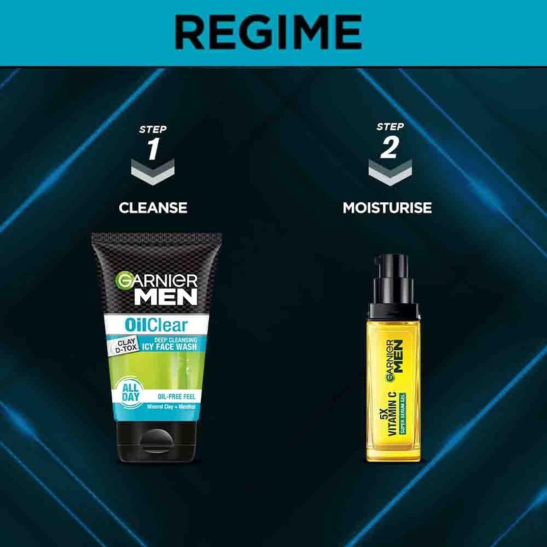 Garnier Men Oil Clear Clay D-Tox Icy Face Wash