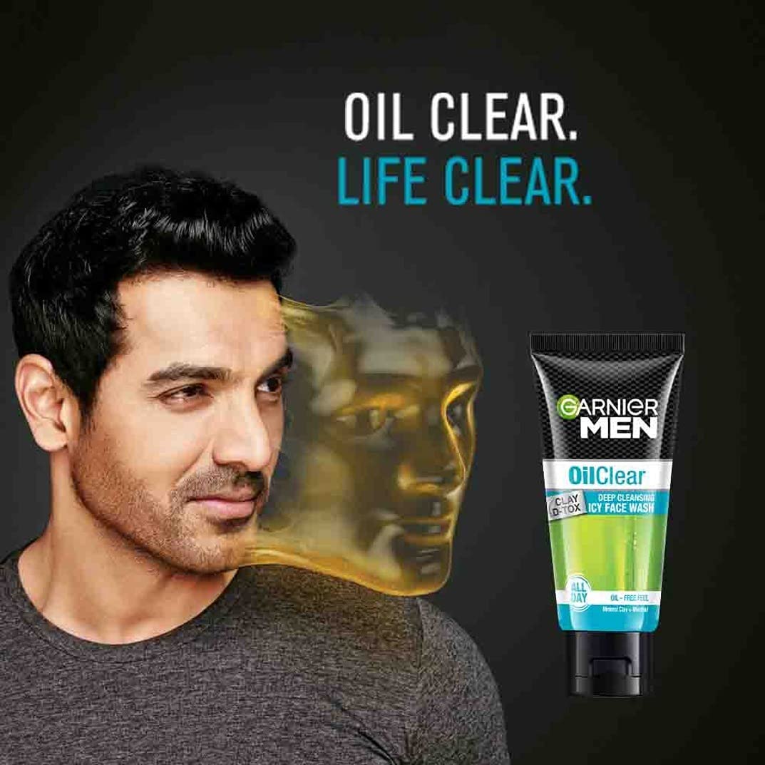Garnier Men Oil Clear Clay D-Tox Icy Face Wash