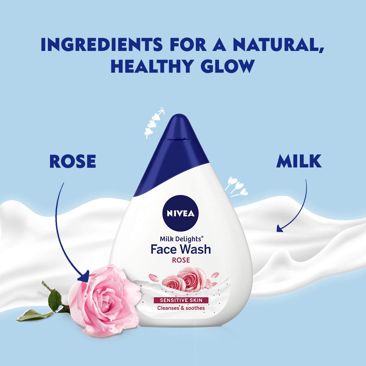 Nivea Milk Delights Face Wash (100ml) - Rose