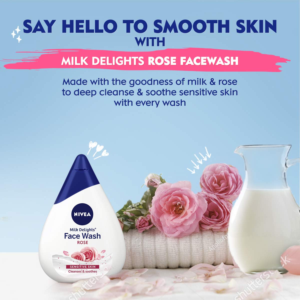 Nivea Milk Delights Face Wash (100ml) - Rose