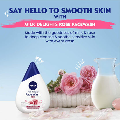 Nivea Milk Delights Face Wash (100ml) - Rose