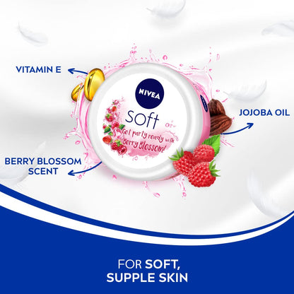Nivea Fresh Natural Roll On 50ml and Soft Jar Berry Blossom Cream 50ml (Combo Pack)