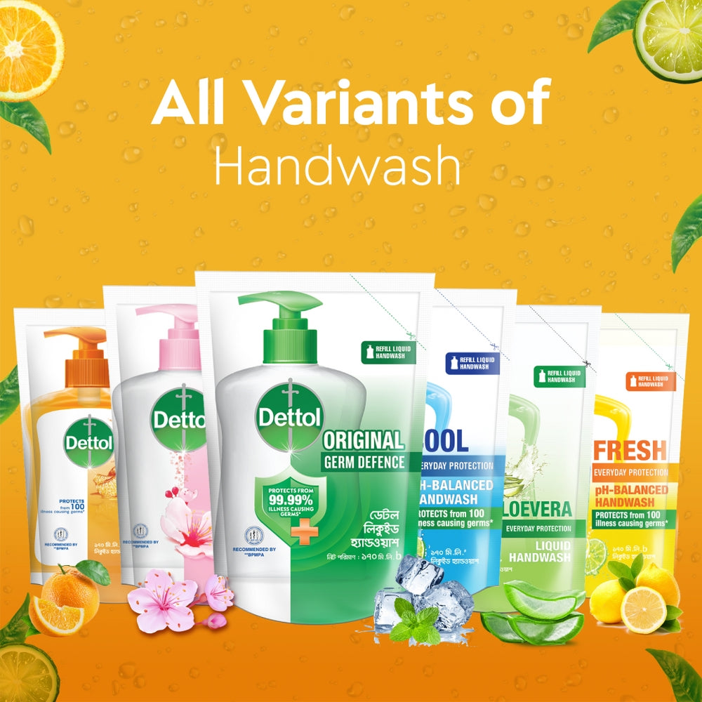 Dettol Fresh pH-Balanced Liquid Handwash Refill (170ml)