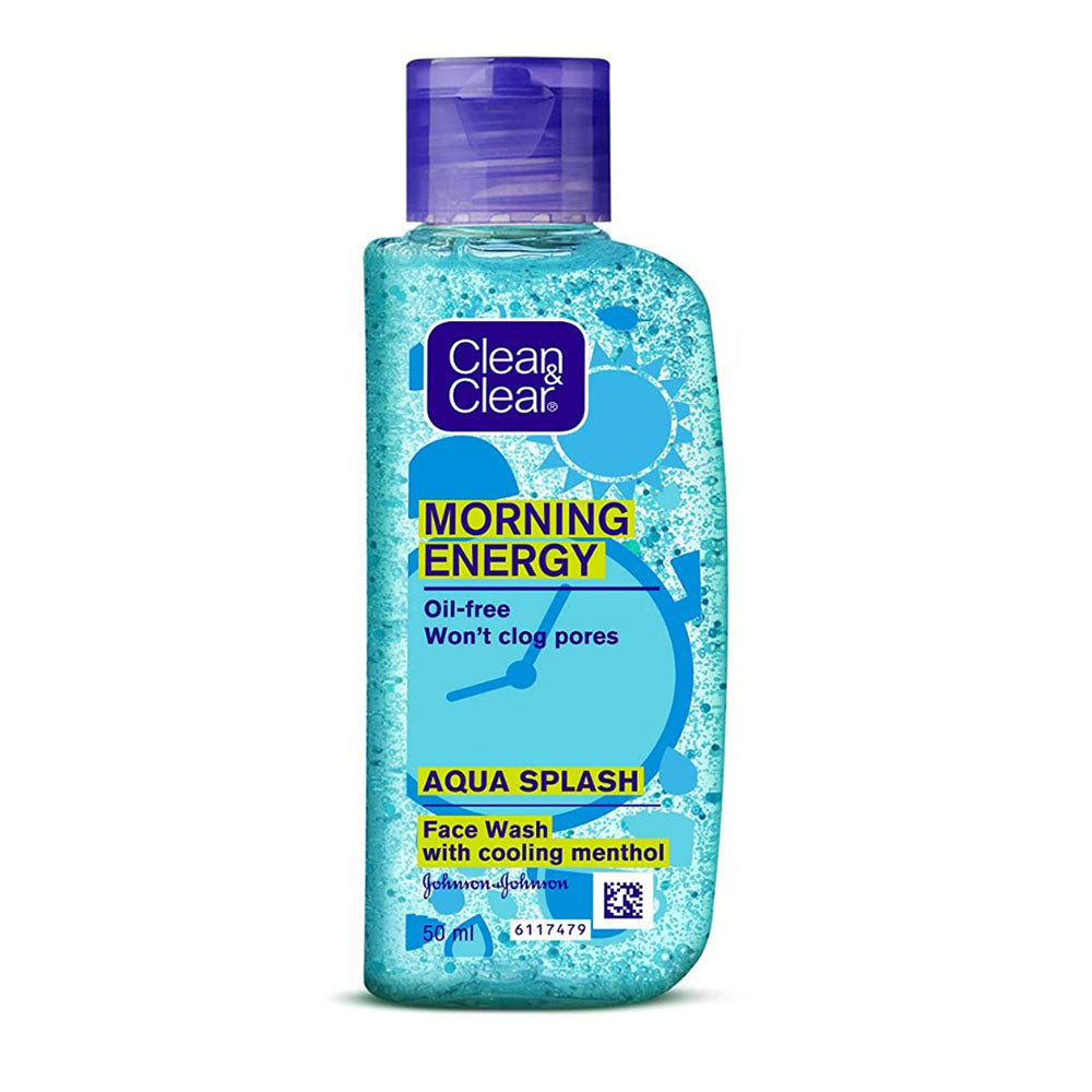 Clean &amp; Clear Morning Energy Face Wash with Cooling Menthol (50ml) - Aqua Splash
