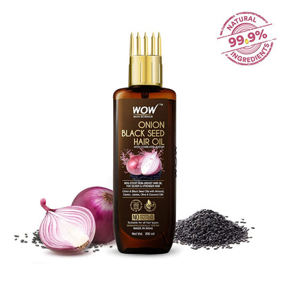 Wow Skin Science Onion Black Seed Hair Oil With Comb (200ml)