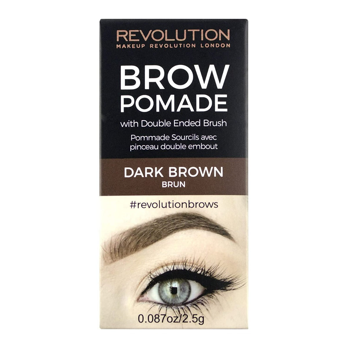 Makeup Revolution Brow Pomade Dark Brown (2.5gm)