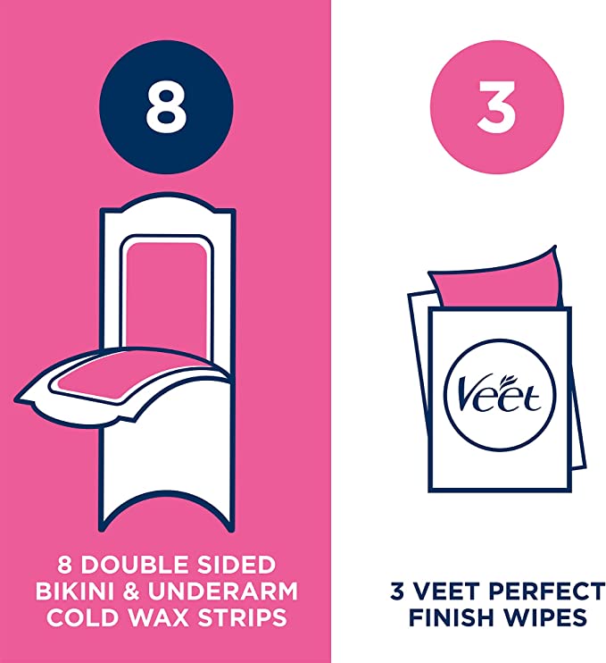 Veet Easy-Gel Wax Strips For Sensitive Skin Bikini and Underarm (16 Pcs)