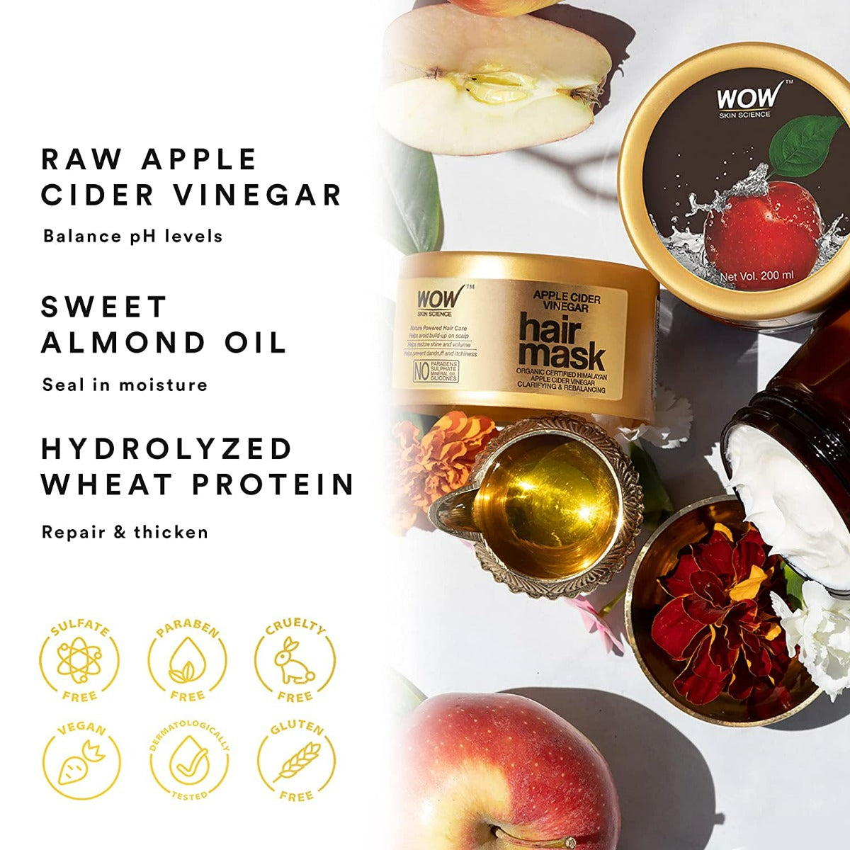 Wow Skin Science Apple Cider Vinegar Hair Mask (200ml)