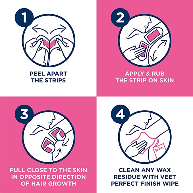 Veet Easy-Gel Wax Strips For Sensitive Skin Bikini and Underarm (16 Pcs)