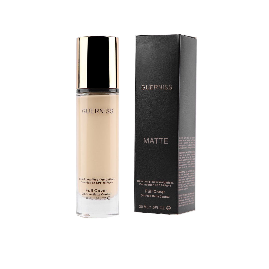 Guerniss Cover Matte Foundation (30ml) - Porcelain 1.0 shade
