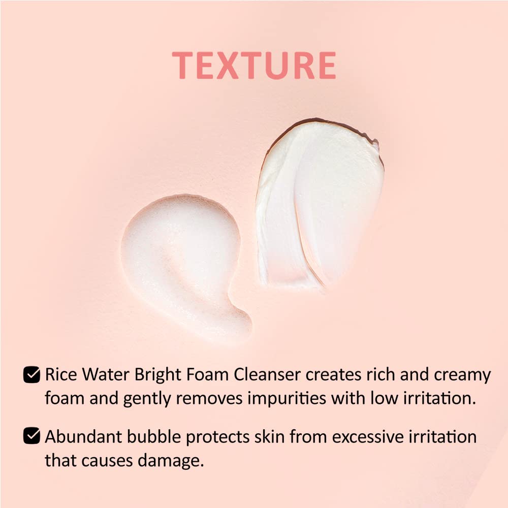 The Face Shop Rice Water Bright Foaming Cleanser 150ml texture