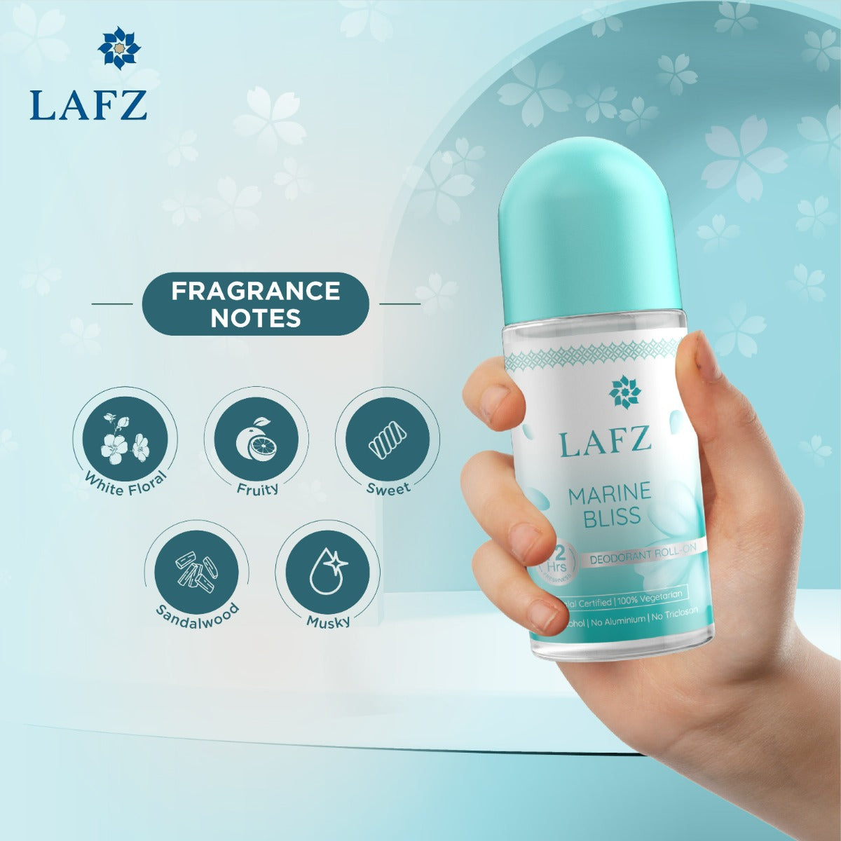 LAFZ No Alcohol Roll On Deodorant Marine Bliss for Women (50ml)
