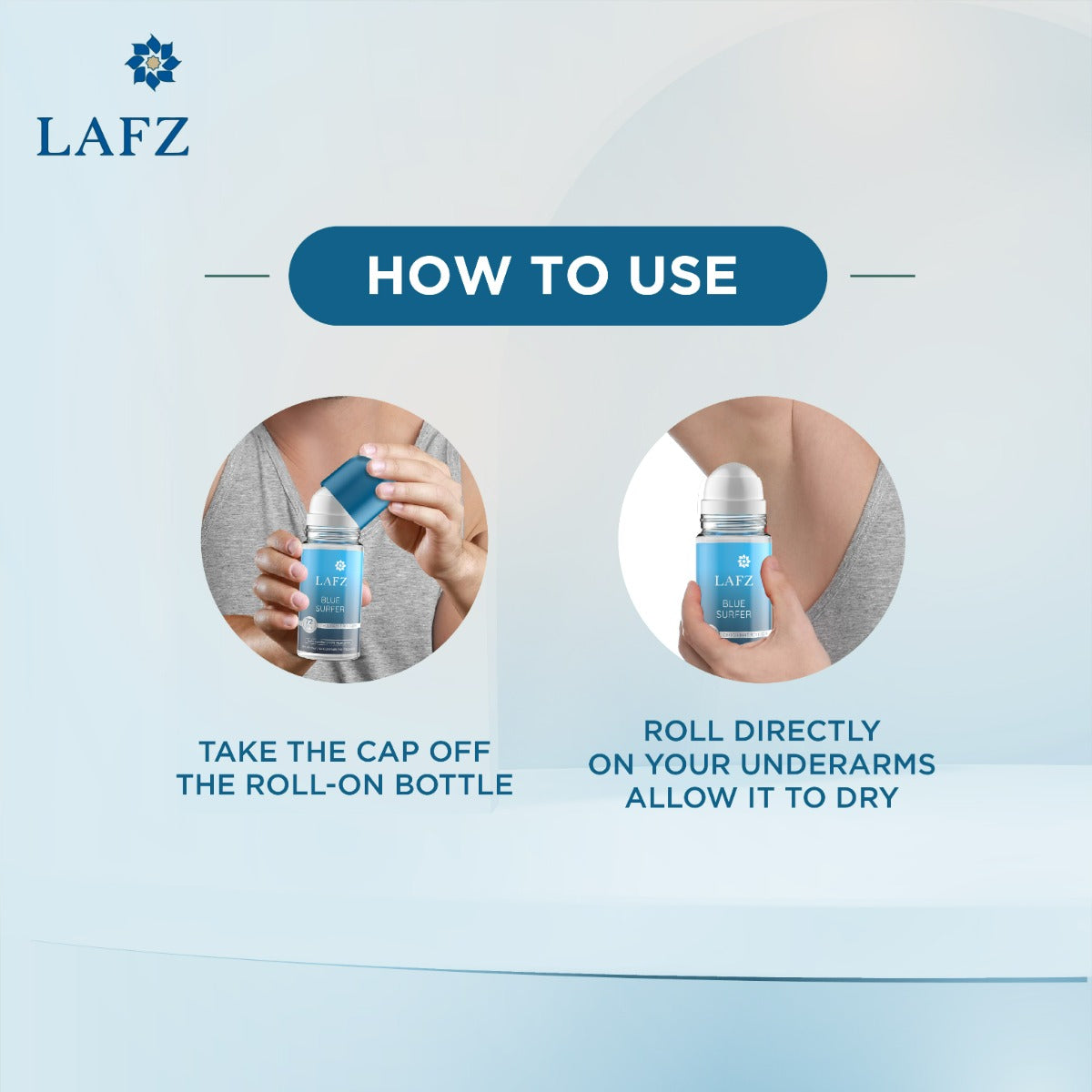 LAFZ No Alcohol Roll On Deodorant Blue Surfer for Men (50ml)