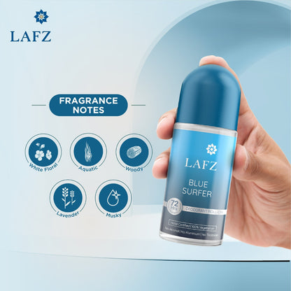 LAFZ No Alcohol Roll On Deodorant Blue Surfer for Men (50ml)