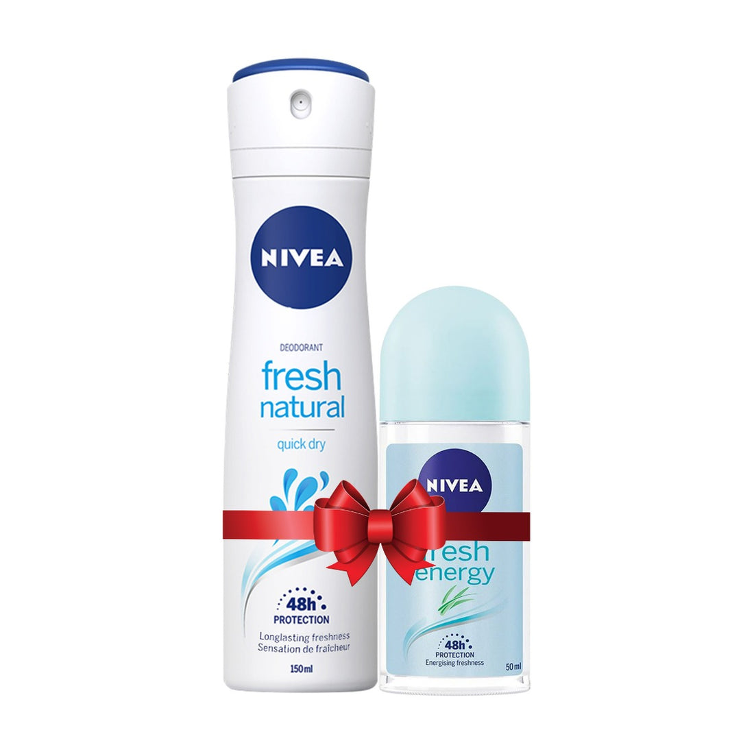 Nivea Fresh Natural Body Spray 150ml and Energy Fresh Roll On 50ml (Combo Pack)