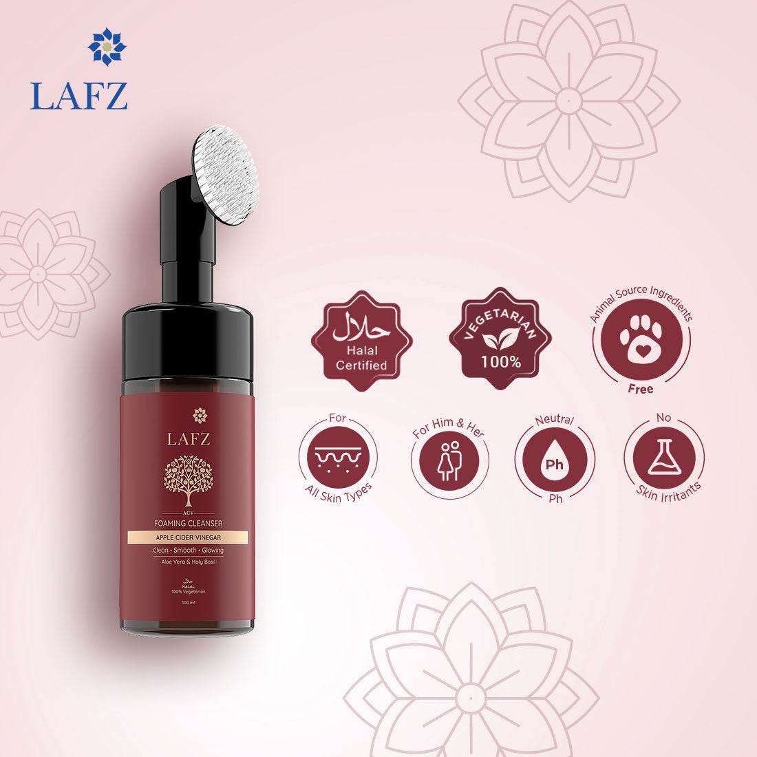 Lafz Foaming Face Wash (100ml) - Apple Cider Vinegar (India)