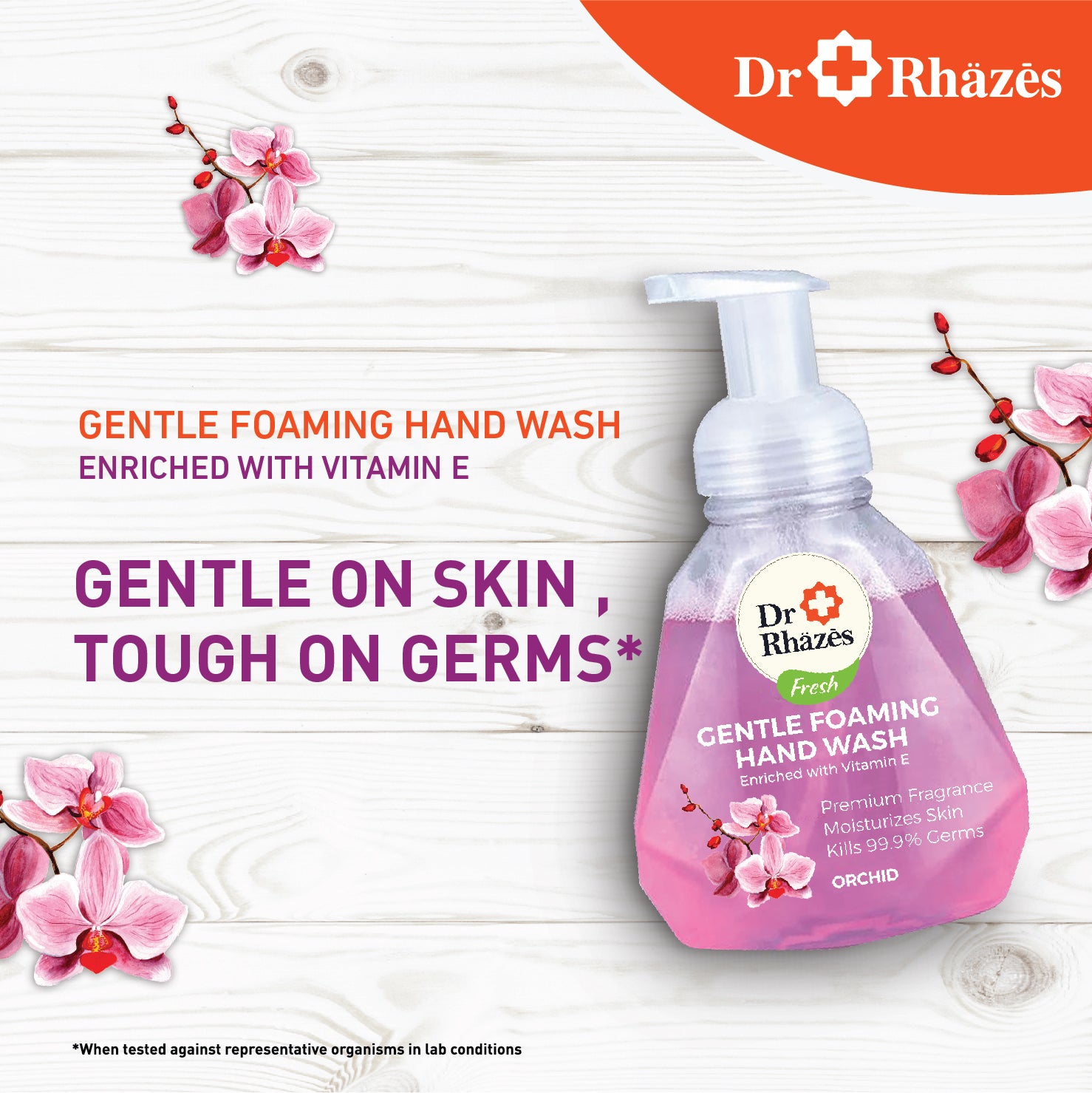 Dr Rhazes Gentle Foaming Hand Wash Bottle (300ml) - Orchid