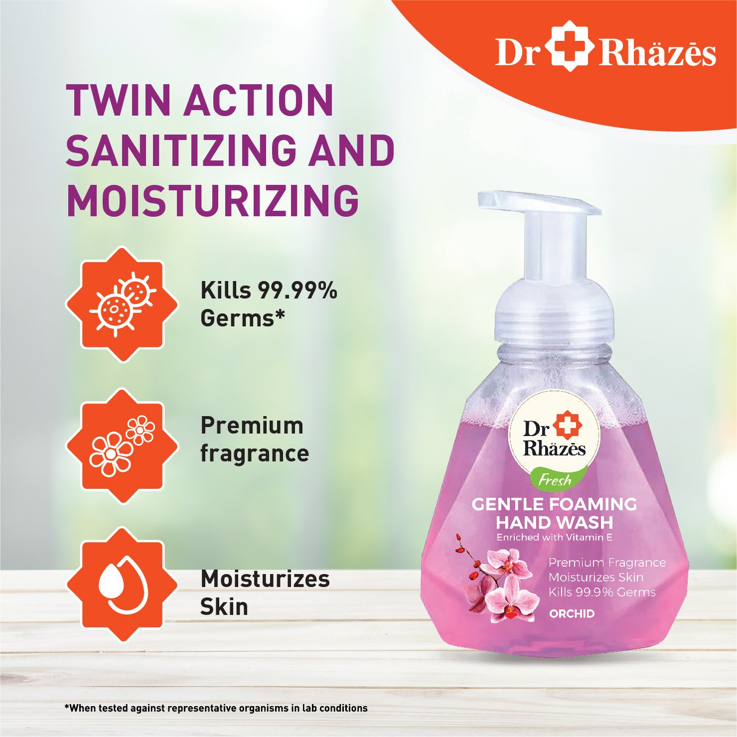Dr Rhazes Gentle Foaming Hand Wash Bottle (300ml) - Orchid