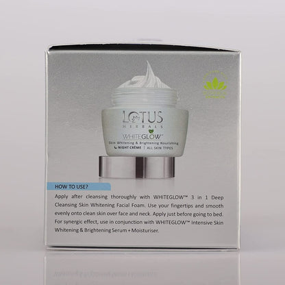 Lotus Herbals White Glow Skin Whitening and Brightening Nourishing Night Creme (40gm)