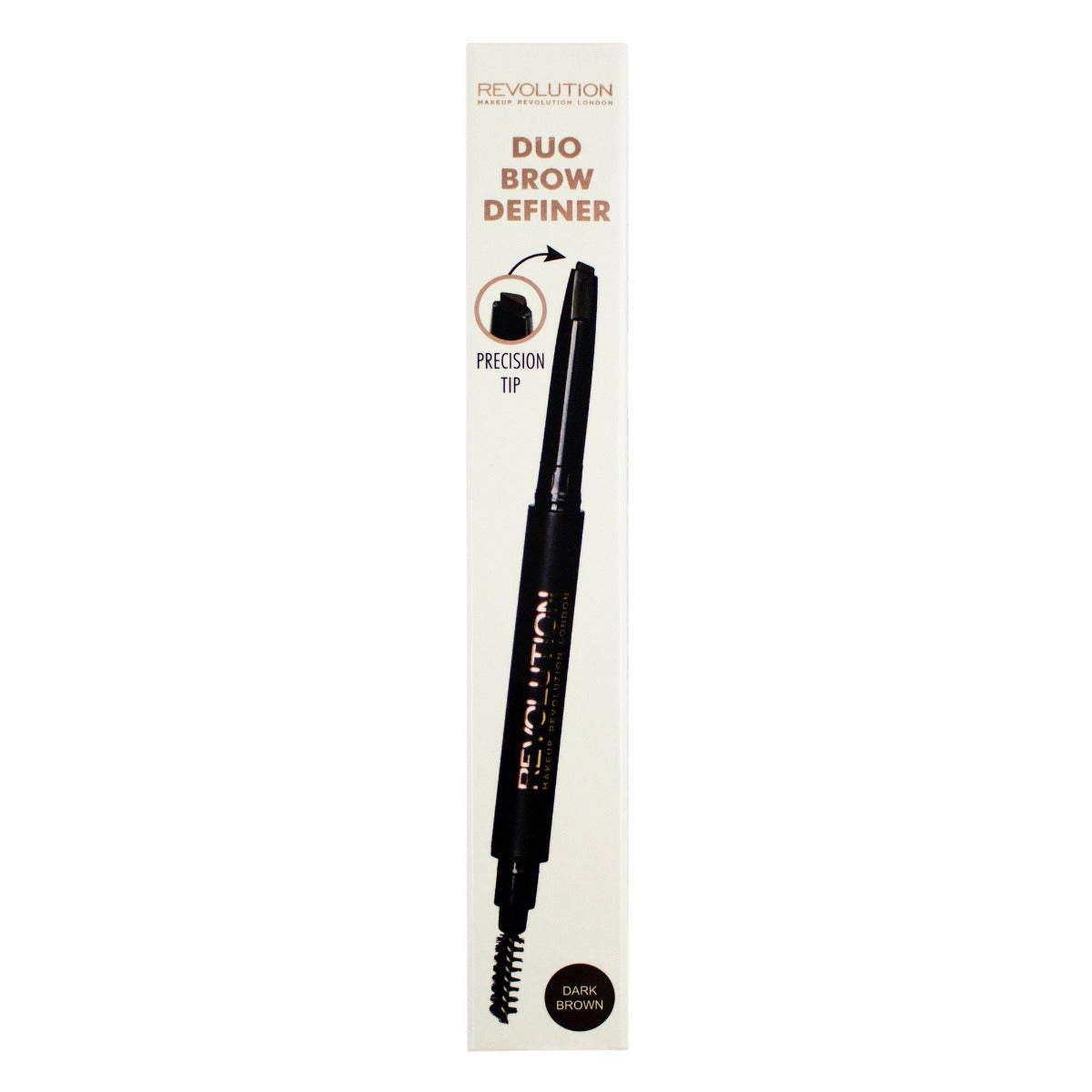 Makeup Revolution Duo Brow Pencil (0.15g) - Dark Brown